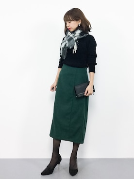 「アイテム（マフラー）」を使った、erikoさん（レディース・152cm）の秋コーディネート