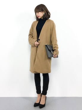 「reca（レカ）のアイテム（チェスターコート）」を使った、erikoさん（レディース・152cm）の秋コーディネート
