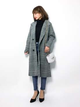 「KOBE LETTUCE（コウベレタス）のアイテム（チェスターコート）」を使った、erikoさん（レディース・152cm）の秋コーディネート