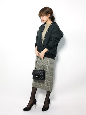 「archives（アルシーヴ）のアイテム（MA-1）」を使った、erikoさん（レディース・152cm）の秋コーディネート
