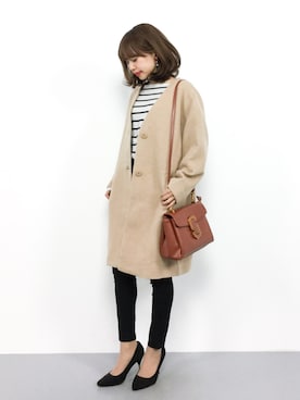 「NATURAL BEAUTY BASIC（ナチュラルビューティーベーシック）のアイテム（その他アウター）」を使った、erikoさん（レディース・152cm）の秋コーディネート