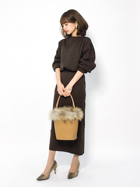 「fredy repit（フレディレピ）のアイテム（バッグ）」を使った、erikoさん（レディース・152cm）の冬コーディネート