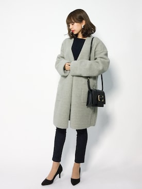 「reca（レカ）のアイテム（ムートンコート）」を使った、erikoさん（レディース・152cm）の冬コーディネート