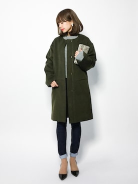 「IMAGE COLLECTION（イマージュコレクション）のアイテム（その他アウター）」を使った、erikoさん（レディース・152cm）の冬コーディネート