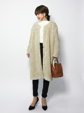 「CLEARIMPRESSION （クリアインプレッション）のアイテム（ジャケット/アウター）」を使った、erikoさん（レディース・152cm）の冬コーディネート