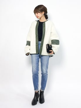 「ボア」｜「アイテム（ブーティ）」を使った、erikoさん（レディース・152cm）の冬コーディネート