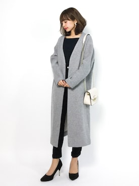 「NATURAL BEAUTY BASIC（ナチュラルビューティーベーシック）のアイテム（その他アウター）」を使った、erikoさん（レディース・152cm）の冬コーディネート