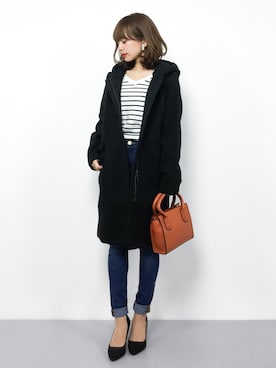 「a.v.v（アーヴェヴェ）のアイテム（その他アウター）」を使った、erikoさん（レディース・152cm）の冬コーディネート