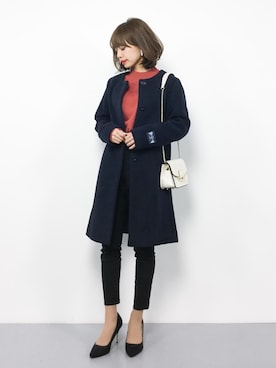 「Cheek（チーク）のアイテム（その他アウター）」を使った、erikoさん（レディース・152cm）の冬コーディネート