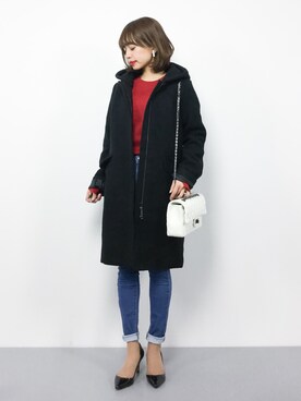 「a.v.v（アーヴェヴェ）のアイテム（その他アウター）」を使った、erikoさん（レディース・152cm）の冬コーディネート