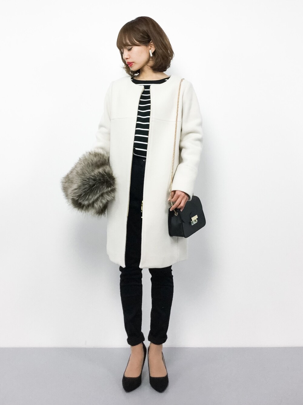 SLOBE IENA（スローブイエナ）の「リバーメルトン ノーカラージップ  