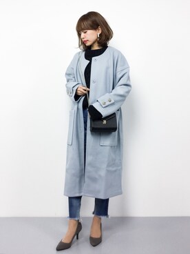「Bou Jeloud（ブージュルード）のアイテム（その他アウター）」を使った、erikoさん（レディース・152cm）の冬コーディネート