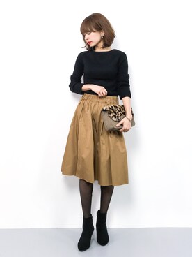 「Supreme.La.La.（シュープリームララ）のアイテム（ニット/セーター）」を使った、erikoさん（レディース・152cm）の冬コーディネート