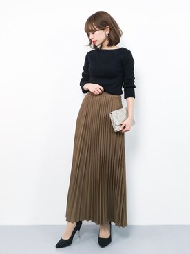 「Supreme.La.La.（シュープリームララ）のアイテム（ニット/セーター）」を使った、erikoさん（レディース・152cm）の冬コーディネート
