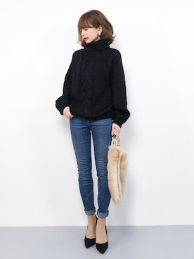 erikoさん（レディース・152cm）の冬コーディネート