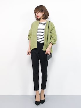 「KBF+（ケービーエフプラス）のアイテム（ブルゾン）」を使った、erikoさん（レディース・152cm）の春コーディネート