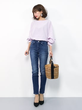 「BAYFLOW（ベイフロー）のアイテム（パンツ）」を使った、erikoさん（レディース・152cm）の春コーディネート