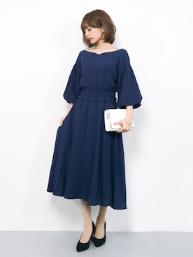 「salus（サルース）のアーモンドトゥ美脚ヒールパンプス（パンプス）」を使った、erikoさん（レディース・152cm）の春コーディネート