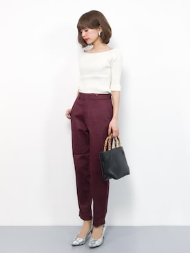 「salus（サルース）のアーモンドトゥ美脚ヒールパンプス（パンプス）」を使った、erikoさん（レディース・152cm）の春コーディネート