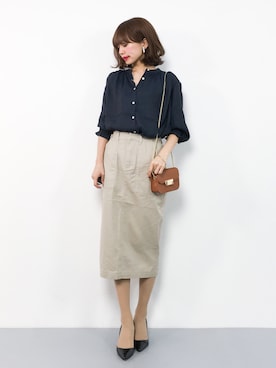 「AZUL ENCANTO（アズールエンカント）のアイテム（シャツ/ブラウス）」を使った、erikoさん（レディース・152cm）の春コーディネート