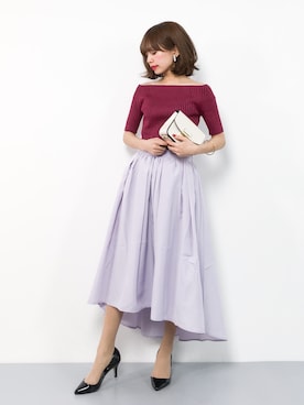 「ラベンダー」｜erikoさん（レディース・152cm）の春コーディネート