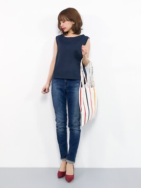 「AZIONE（アジオネ）のアイテム」を使った、erikoさん（レディース・152cm）の夏コーディネート