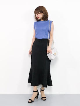 「PLAIN CLOTHING（プレーンクロージング）の【SALE!!】2way仕様！ダイヤ柄ステッチチェーンミニバッグ（ショルダーバッグ）」を使った、erikoさん（レディース・152cm）の夏コーディネート