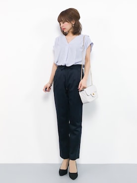 「PLAIN CLOTHING（プレーンクロージング）の【SALE!!】2way仕様！ダイヤ柄ステッチチェーンミニバッグ（ショルダーバッグ）」を使った、erikoさん（レディース・152cm）の夏コーディネート