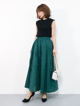 「PLAIN CLOTHING（プレーンクロージング）の【SALE!!】2way仕様！ダイヤ柄ステッチチェーンミニバッグ（ショルダーバッグ）」を使った、erikoさん（レディース・152cm）の夏コーディネート