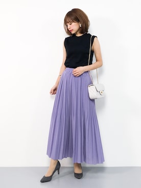 「PLAIN CLOTHING（プレーンクロージング）の【SALE!!】2way仕様！ダイヤ柄ステッチチェーンミニバッグ（ショルダーバッグ）」を使った、erikoさん（レディース・152cm）の夏コーディネート