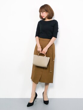 erikoさんの「フェイクリネンロングタイトスカート」を使ったコーディネート