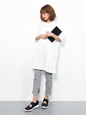 「LEPSIM（レプシィム）のアイテム（チュニック）」を使った、erikoさん（レディース・152cm）の夏コーディネート
