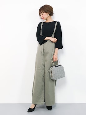 「OSMOSIS（オズモーシス）のアイテム（オールインワン・サロペット）」を使った、erikoさん（レディース・152cm）の夏コーディネート