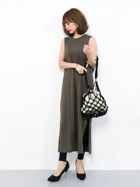 「RED CHOP WORKS（レッドチョップワークス）のアイテム（ワンピース/ドレス）」を使った、erikoさん（レディース・152cm）の夏コーディネート