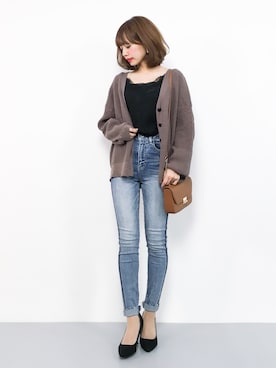 「アイテム（ショルダーバッグ、イエロー系）」を使った、erikoさん（レディース・152cm）の夏コーディネート