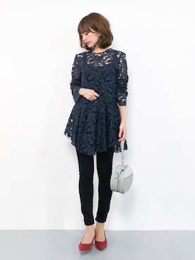 「サークルバッグ」｜「アイテム（パンプス）」を使った、erikoさん（レディース・152cm）の夏コーディネート