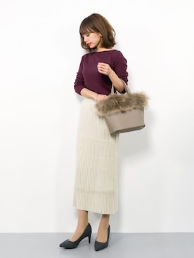 「SESTO（セスト）のストレートシルエットの7cmヒールポインテッドトゥパンプス（パンプス）」を使った、erikoさん（レディース・152cm）の秋コーディネート