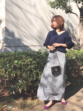「ISOOK（アイスー）のアイテム（スカート）」を使った、erikoさん（レディース・152cm）の秋コーディネート