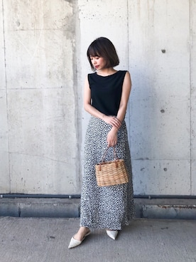 「ISOOK（アイスー）のアイテム（スカート）」を使った、erikoさん（レディース・152cm）の夏コーディネート