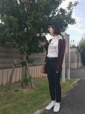 「メゾン キツネ(MAISON KITSUNE)」｜「アイテム（ソックス/靴下）」を使った、omi2さん（レディース・157cm）の秋コーディネート