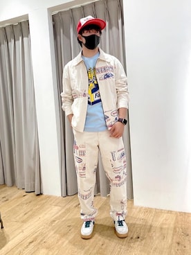 「半袖シャツ」｜「アイテム（ブルゾン）」を使った、rikiseiさん（メンズ・173cm）の夏コーディネート