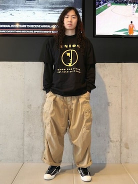 「UNION（ユニオン）のアイテム」を使った、UNION_STAFFSさん（メンズ・178cm）の夏コーディネート