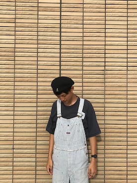 「CASIO」｜「アイテム（ハンチング/ベレー帽）」を使った、junyさん（メンズ・180cm）の夏コーディネート
