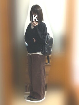 「KBF（ケイビーエフ）のスモールロゴTEE（Tシャツ/カットソー）」を使った、Kaya→さん（レディース・161cm）の秋コーディネート
