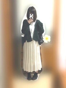 「KBF（ケイビーエフ）のスモールロゴTEE（Tシャツ/カットソー）」を使った、Kaya→さん（レディース・161cm）の秋コーディネート