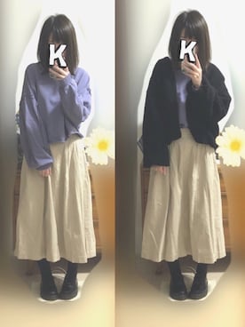 「Another Edition（アナザーエディション）のアイテム（ノーカラージャケット）」を使った、Kaya→さん（レディース・161cm）の冬コーディネート