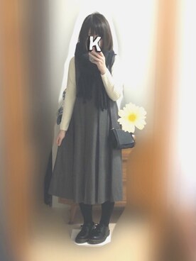 Kaya→さんの「BIGプリーツジャンパースカート」を使ったコーディネート