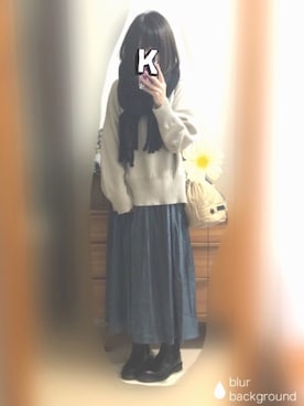 「mystic（ミスティック）のアイテム（ストール/ショール）」を使った、Kaya→さん（レディース・161cm）の冬コーディネート