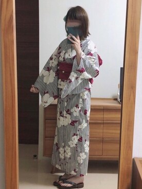 「へこ帯」｜Kaya→さん（レディース・161cm）の夏コーディネート