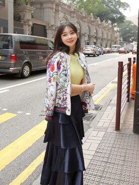 「minsshop（ミンスショップ）のアイテム（ナイロンジャケット）」を使った、minsshopさん（レディース・165cm）の春コーディネート